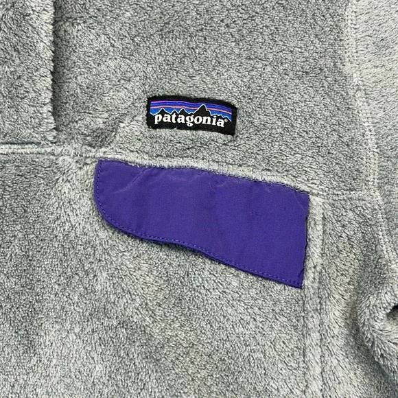 Patagonia Snap-T Fleece Pullover Women's Small Gray Purple Mock Polartec 25442 - Picture 2 of 11